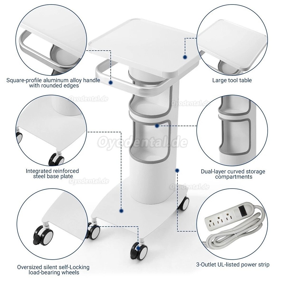 Likaymo GM-1 Dentalwagen Aluminiumlegierung Mobiler Trolley mit 360&deg; Rollen